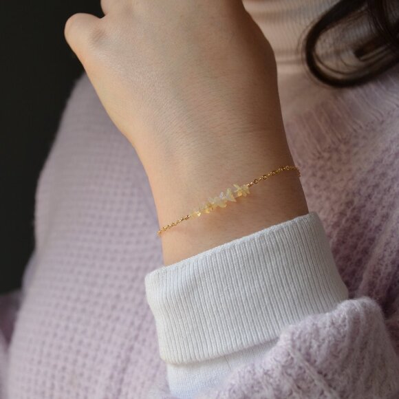 Opal Chip Row Bracelet in Gold - Picture 6 of 10